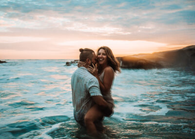 San Diego underwater and beach couples engagement photography