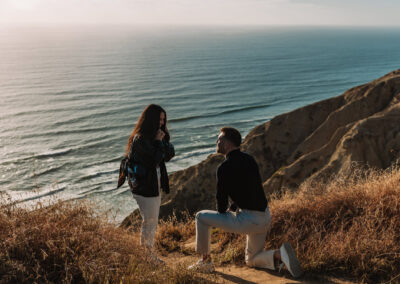 Surprise Engagement Proposal Photography on the beach in San Diego